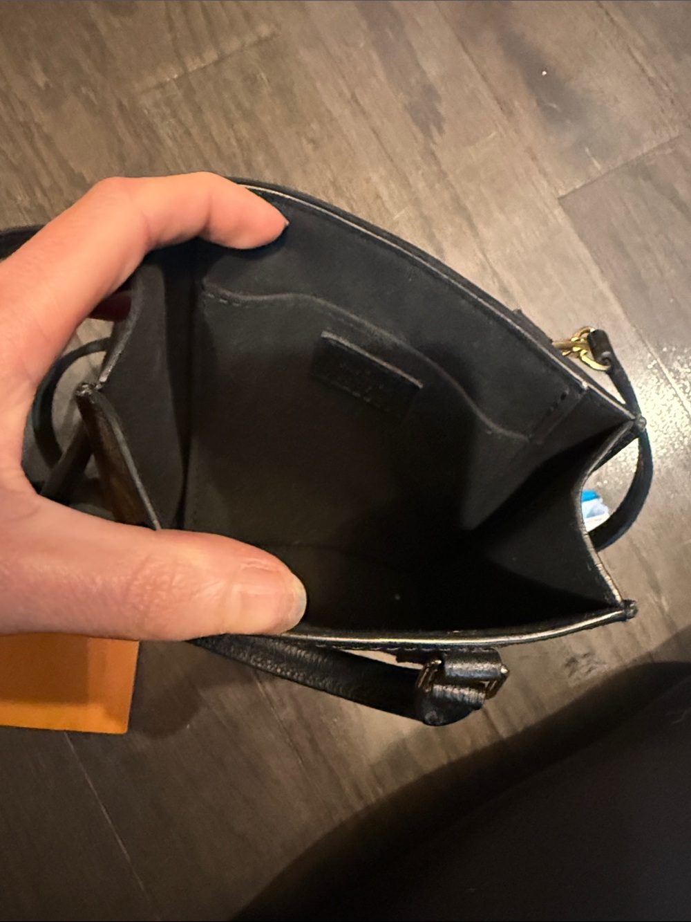 Authentic Like New Louis Vuitton Black Embossed Mini Tote with Gold Hardware - Picture 6 of 7
